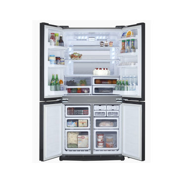 SHARP 26 CF Refrigerator 4 Doors Glass Black SHARP