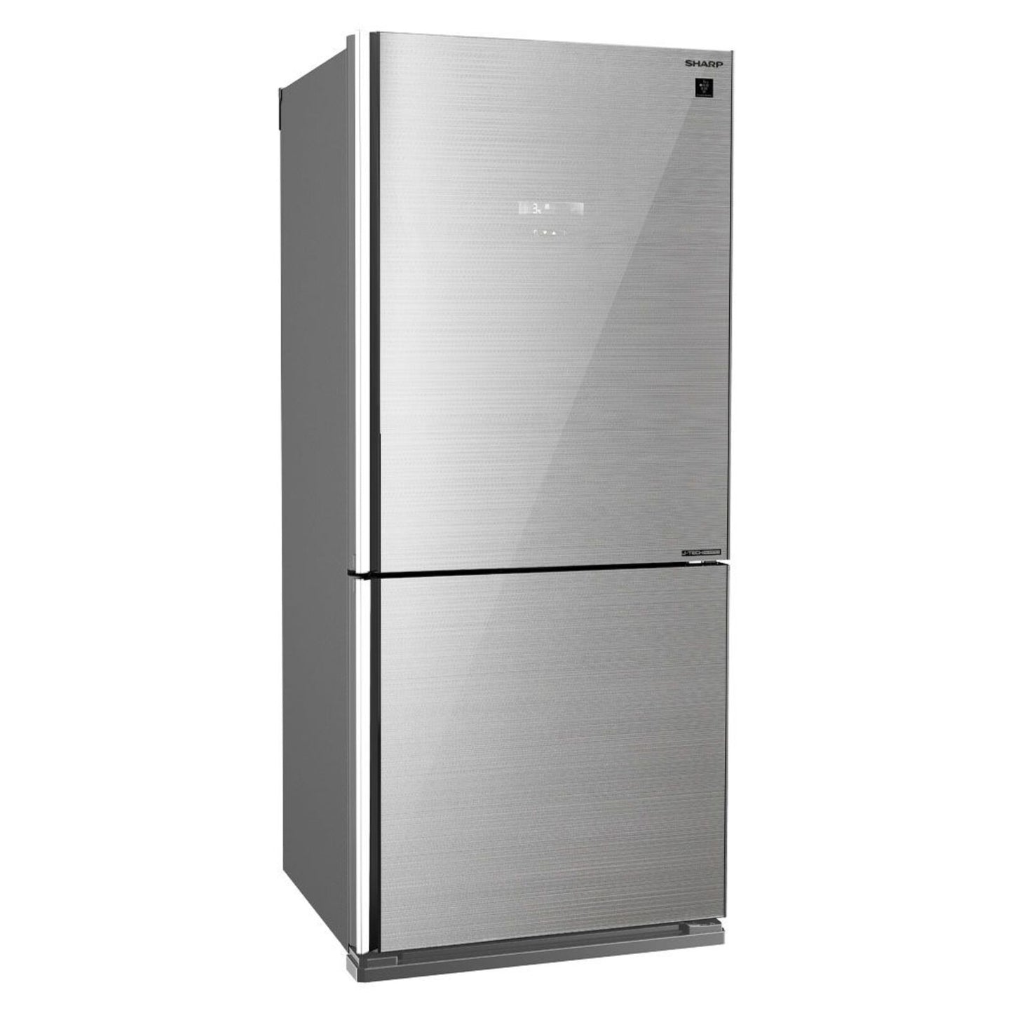 SHARP 27Cft Refrigerator 2 Doors Bottom Freezer Glass Silver