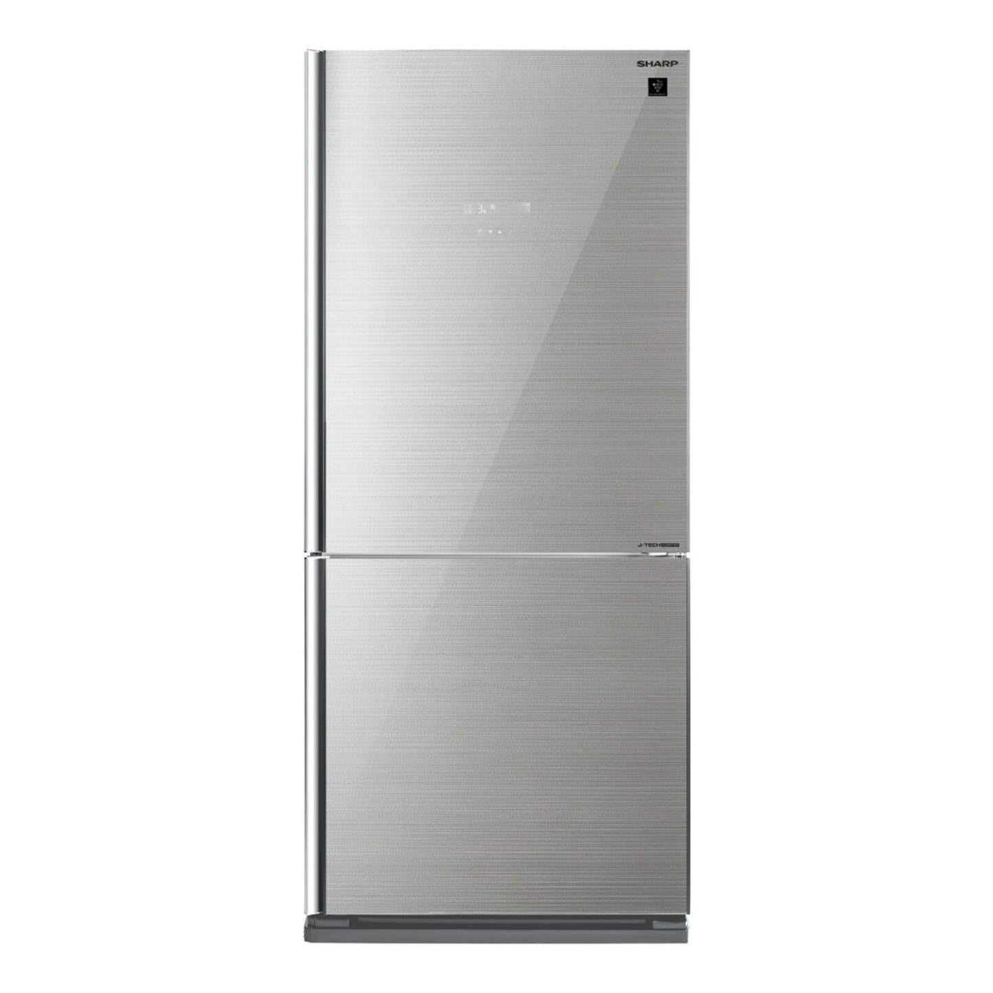 SHARP 27Cft Refrigerator 2 Doors Bottom Freezer Glass Silver