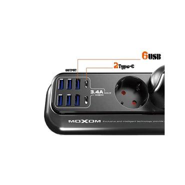 MOXOM MX-ST05 4 Socket - 2 Type-C 6 USB