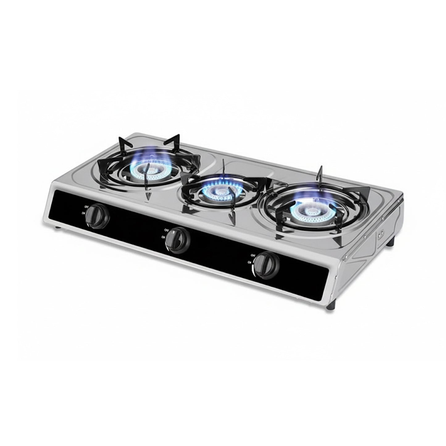 GI Gas Cooker 3 Burners Stainless Steel