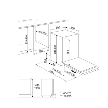 SMEG Dish-Washer Fully integrated 8 Programs 14Setting Place
