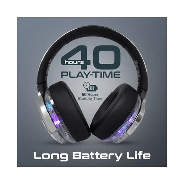 PROMATE WIRELESS HEADPHONES WITH RGB LIGHTS&NOISE-CANCELLING