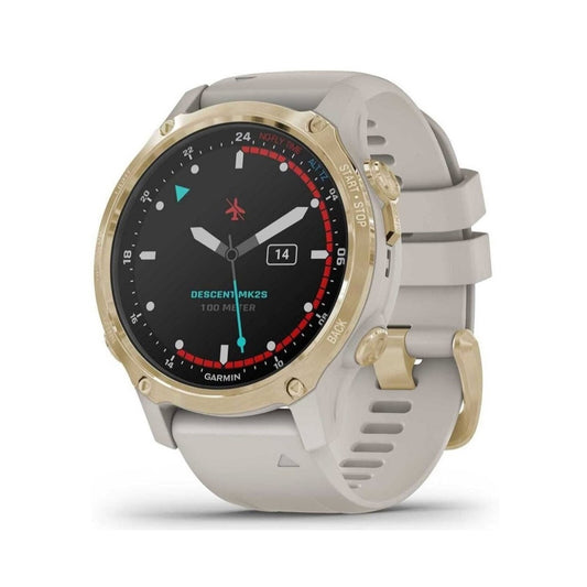 Garmin Descent Mk2S Light Gold with Light Sand Silicone Band