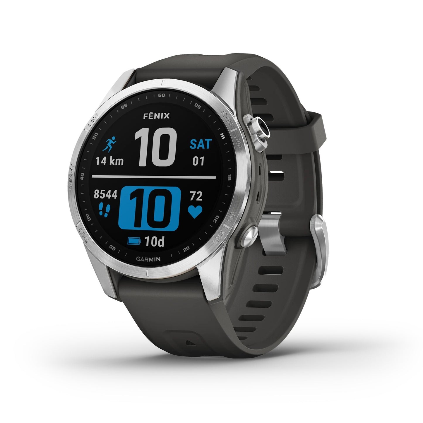 Garmin Fenix 7S Silver With Graphite Band 42mm - Standard ED