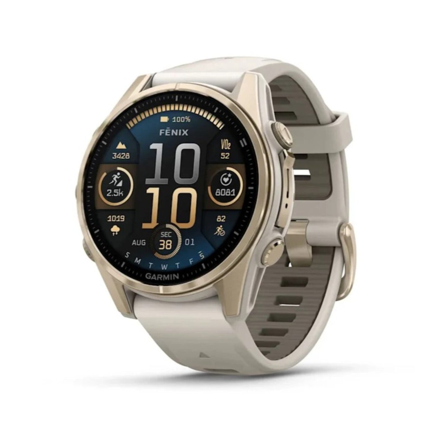 Garmin Fenix 8 Sapphire -43mm Gold With Fog Grey / Dark Band