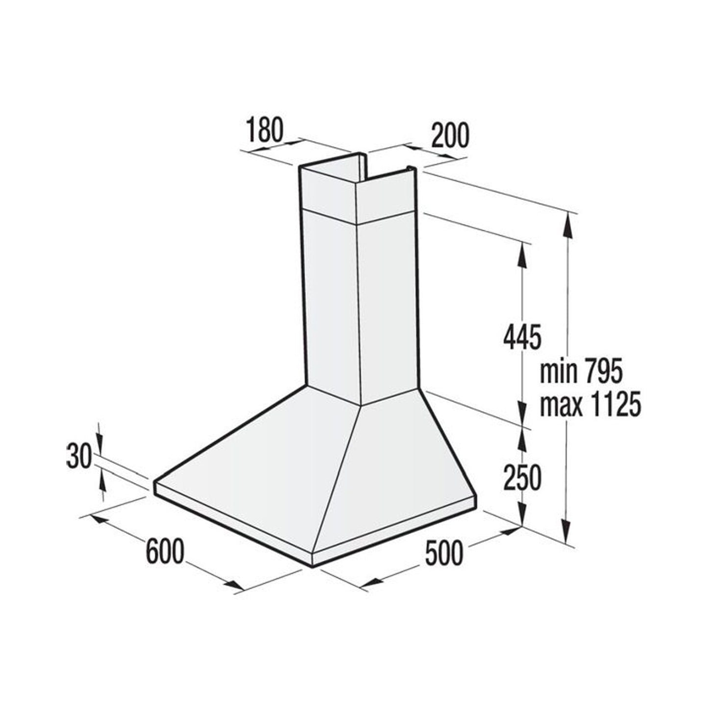 GORENJE Wall Mounted Hood 60 cm 505 m3/h Inox