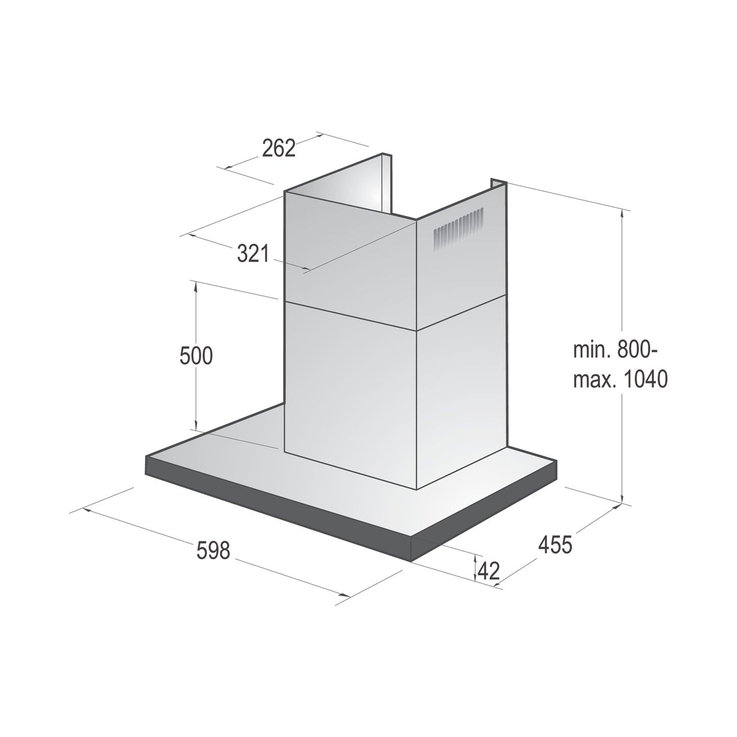GORENJE Wall Mounted Hood 60 Cm 650 m3/h Black