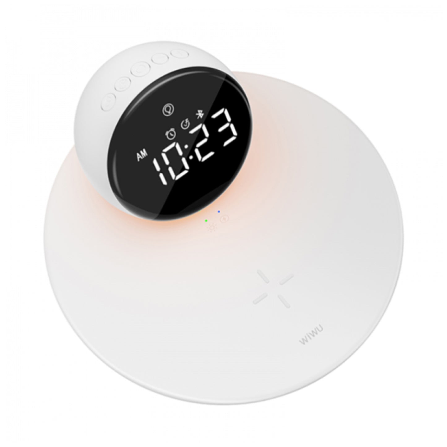 WIWU Wireless Charger With Digital Alarm Clock And Bluetooth