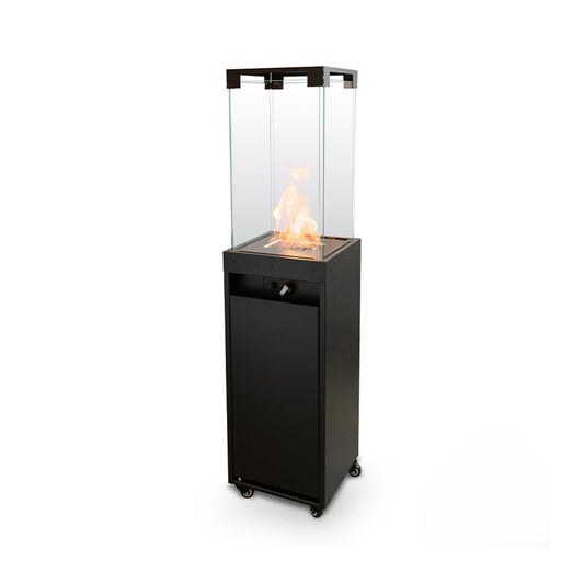 General Tempered Glass Square Flame Tower Patio Heater GENERAL