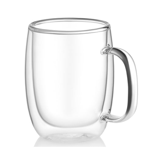YW DOUBLE WALL GLASS MUG 350ML