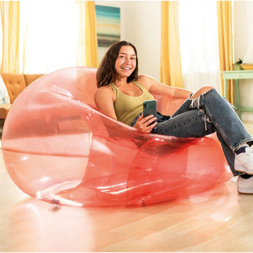 Transparent Pink Beanless Bag Chair Intex