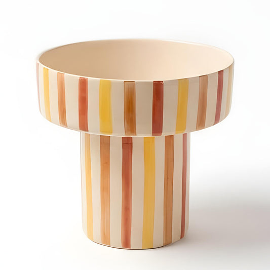 Spritz Stripe Ceramic Pedestal Bowl V home
