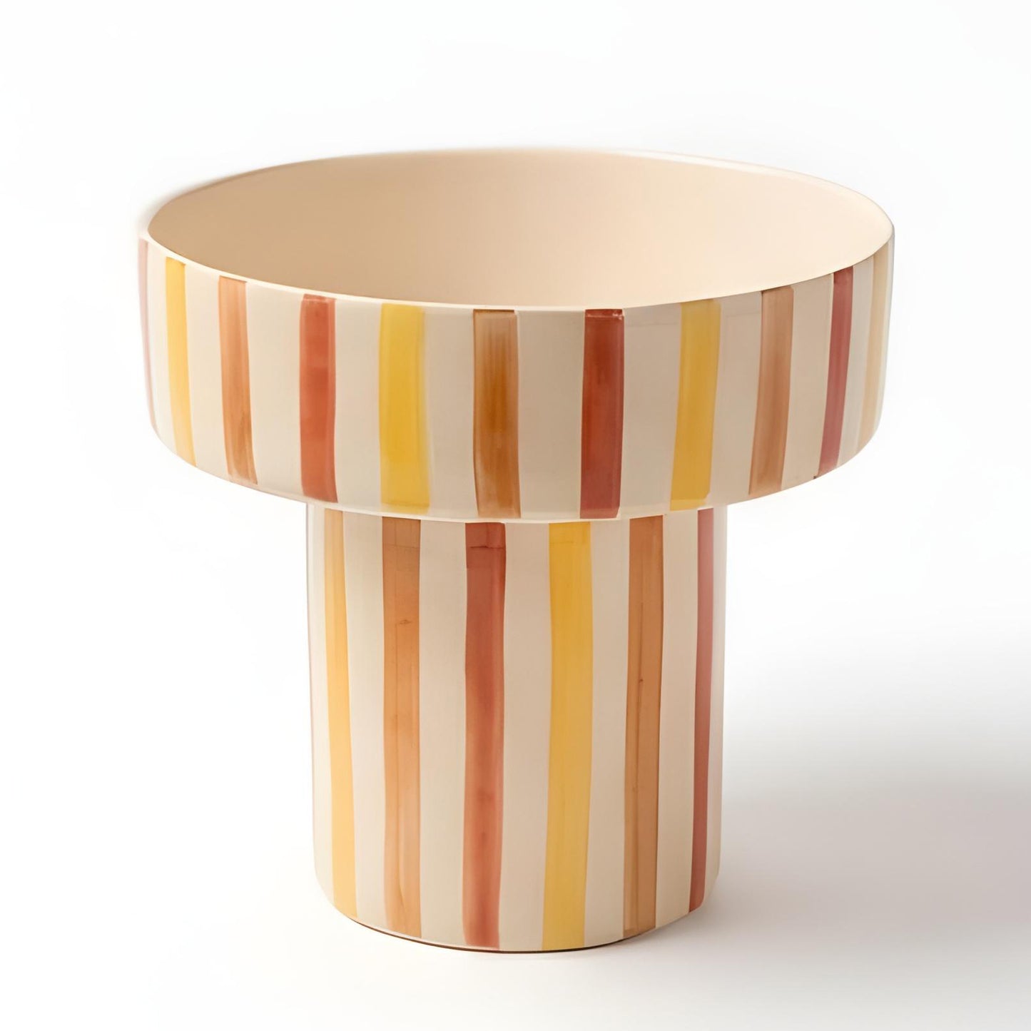Spritz Stripe Ceramic Pedestal Bowl V home