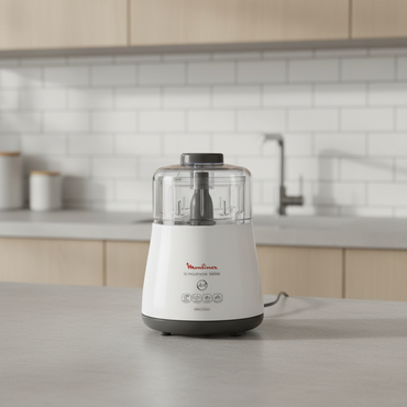Moulinex La Moulinette Chopper 1000W on a neutral modern kitchen countertop