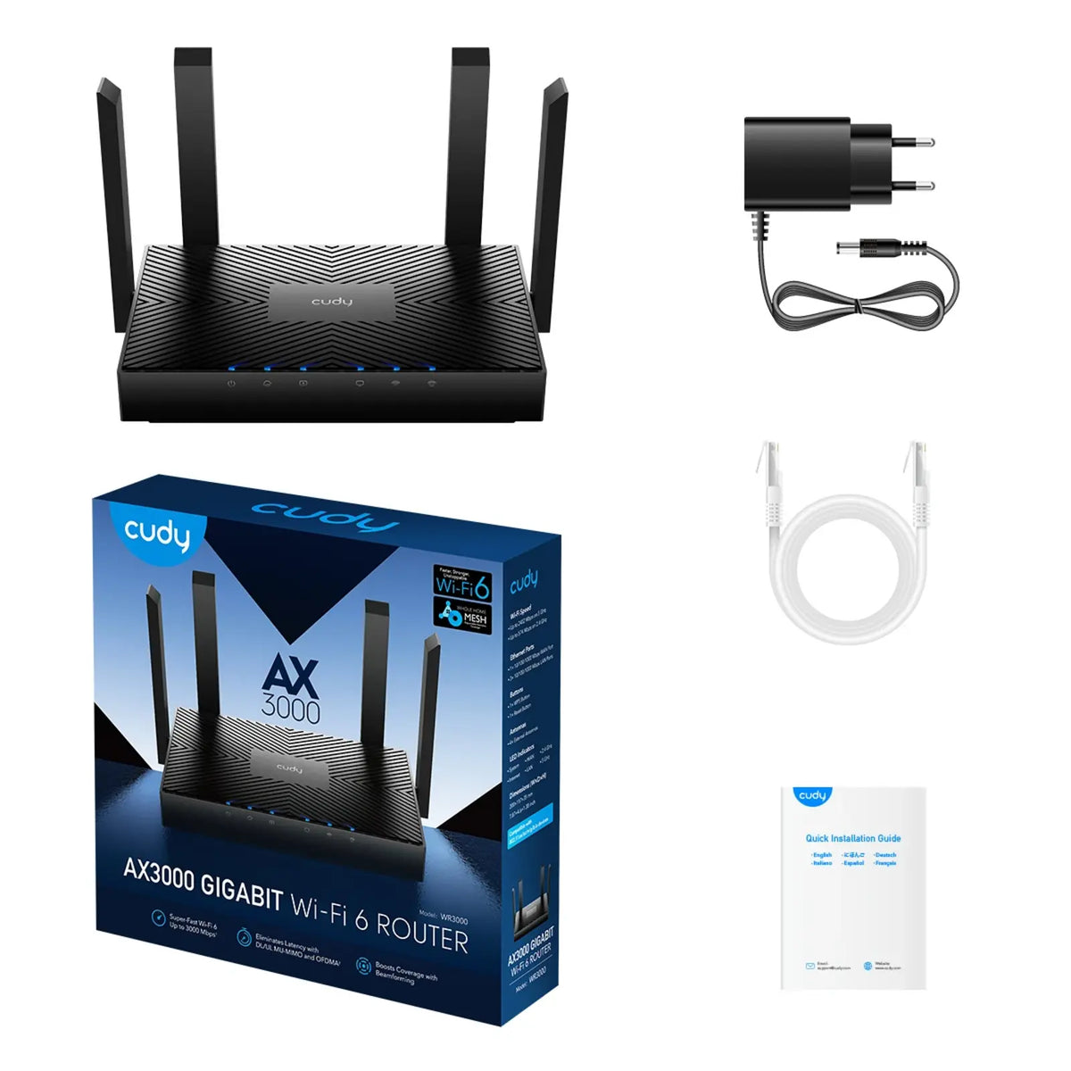 CUDY AX3000 2.5G Mesh Wi-Fi 6 Router