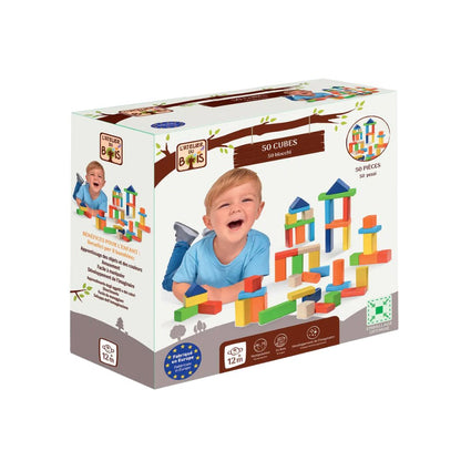 L'Atelier du Bois Construction Game – Wooden 50 Cubes Atelier Du Bois