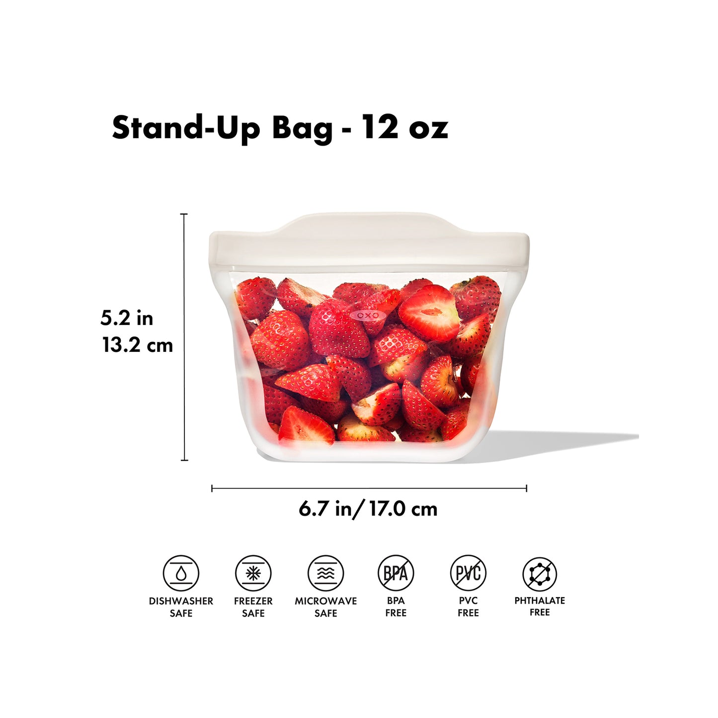 SILICONE REUSABLE BAG STAND UP SNACK 12OZ-OAT OXO