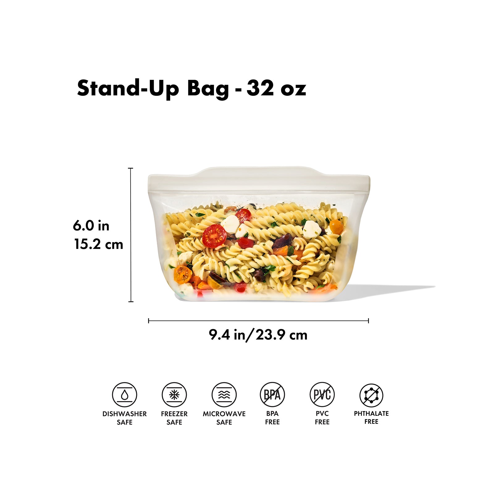 SILICONE REUSABLE BAG-STAND-UP QUART 32OZ - OAT