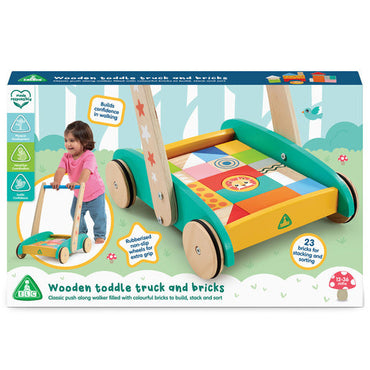 Wooden Toddle Truck and Bricks