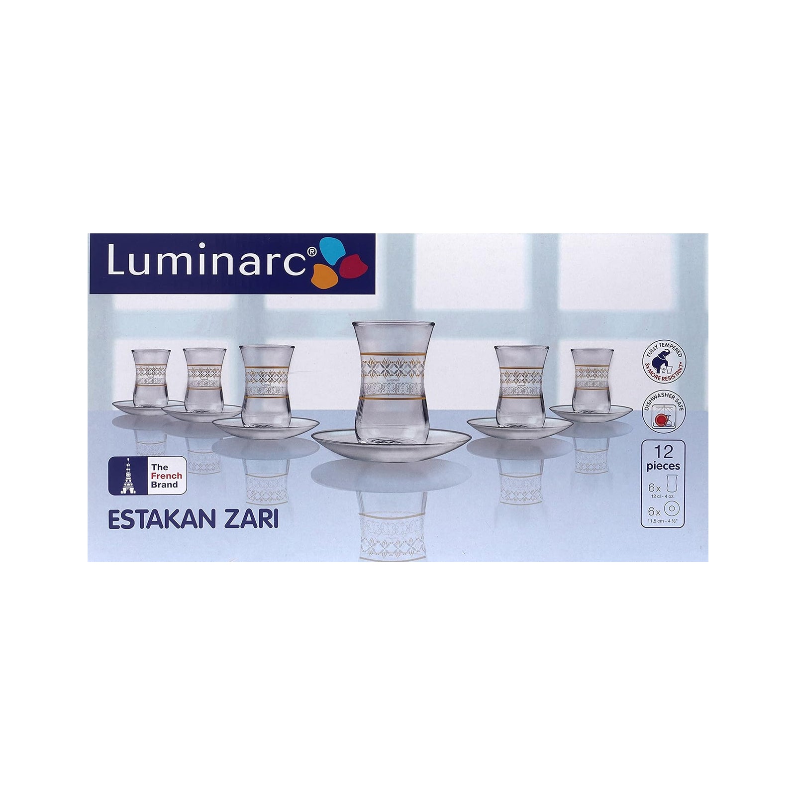 ESTAKAN ZARI CUP+SAUC 12CL K/6[L4382]