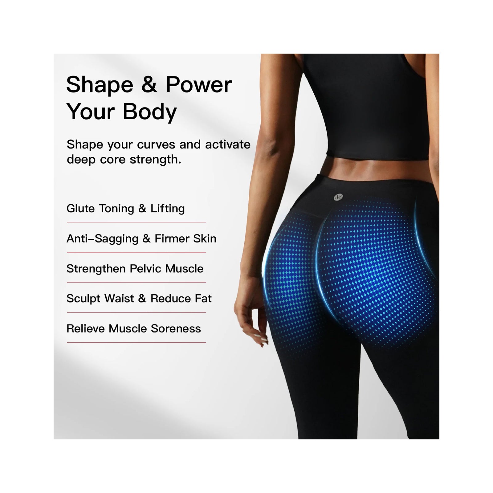 Megelin EMS Toning Leggings (Hip+Pelvic+Abs)
