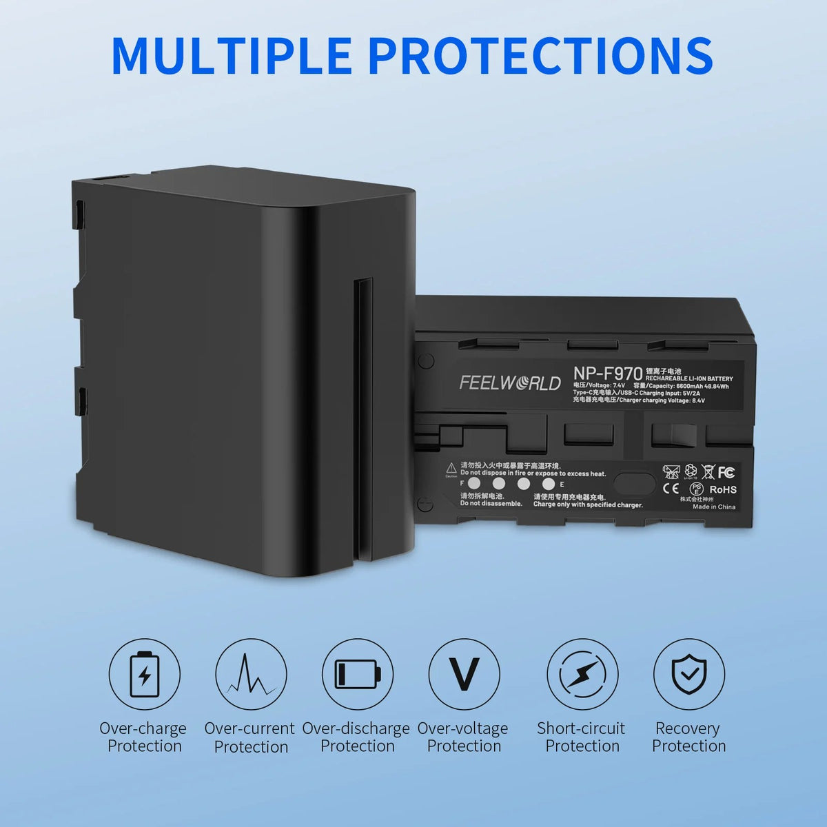 FeelWorld NP-970 Battery with USB-C Charging