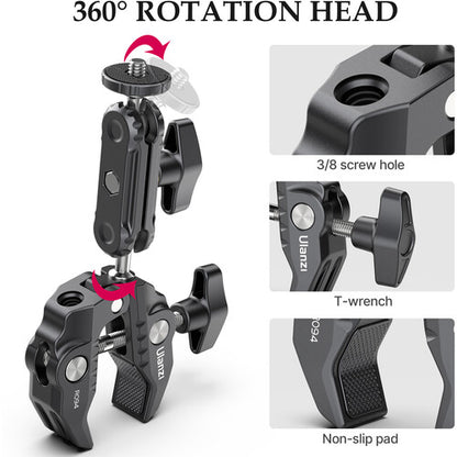 Ulanzi Super Clamp with 2.6" Ball Head Arm
