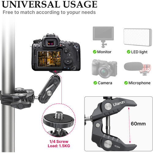 Ulanzi Super Clamp with 2.6" Ball Head Arm