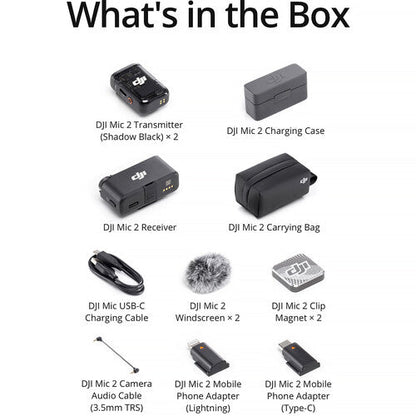 DJI Mic 2 Wireless Microphone Kit - (2 TX + 1 RX + Charging Case) DJI