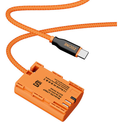 ZGCINE PD-LPE6P USB-C to LP-E6P Braided Dummy Battery Cable