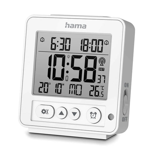 HAMA 185894 "Rhodes" Digital Radio Alarm Clock, LCD, white