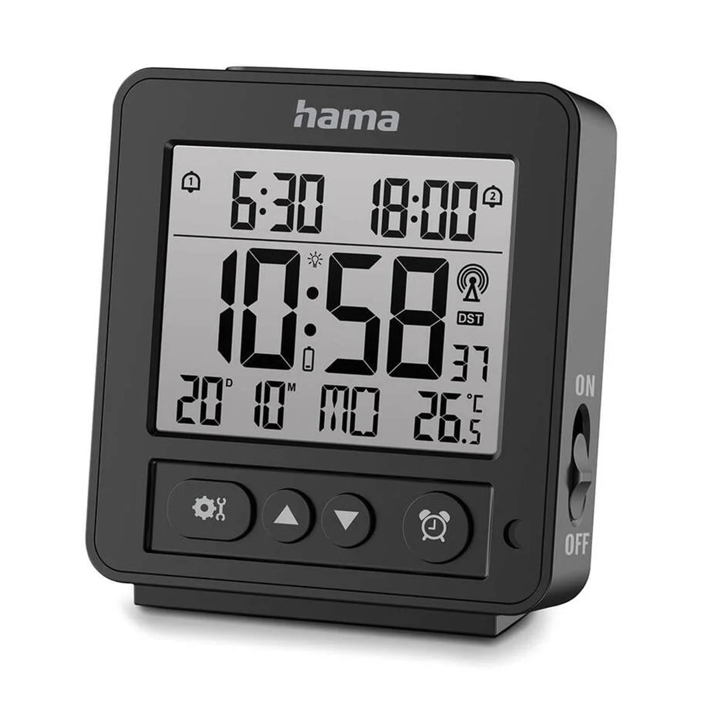 HAMA 185895 "Rhodes" Digital Radio Alarm Clock, LCD, black