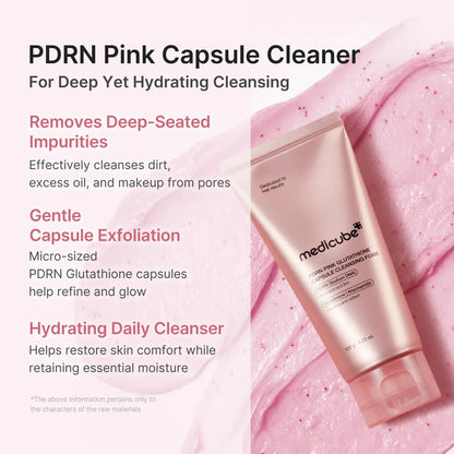 PDRN Pink Glutathione Capsule Cleansing Foam MEDICUBE