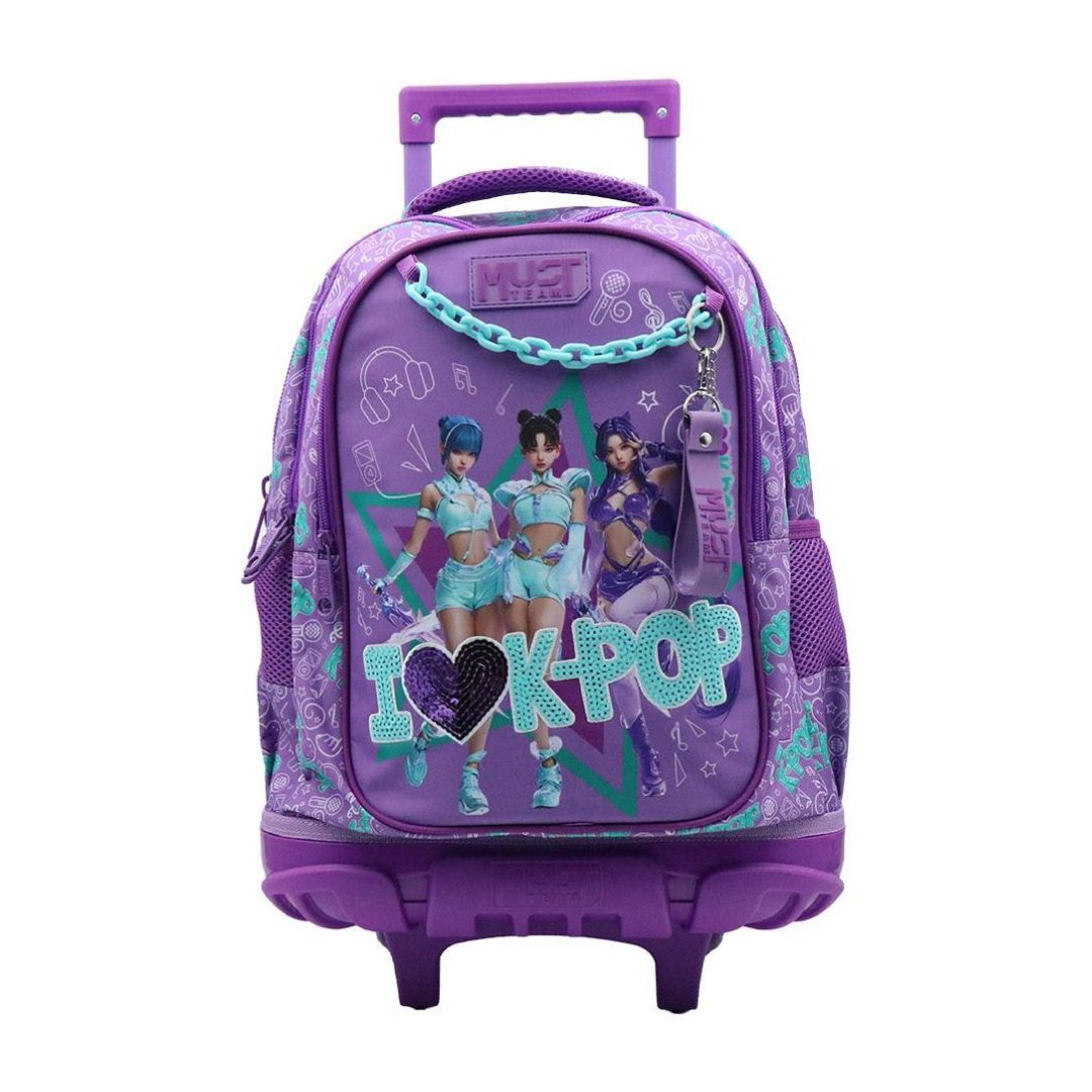 Must Team K-Pop Purple Trolley Backpack 17'