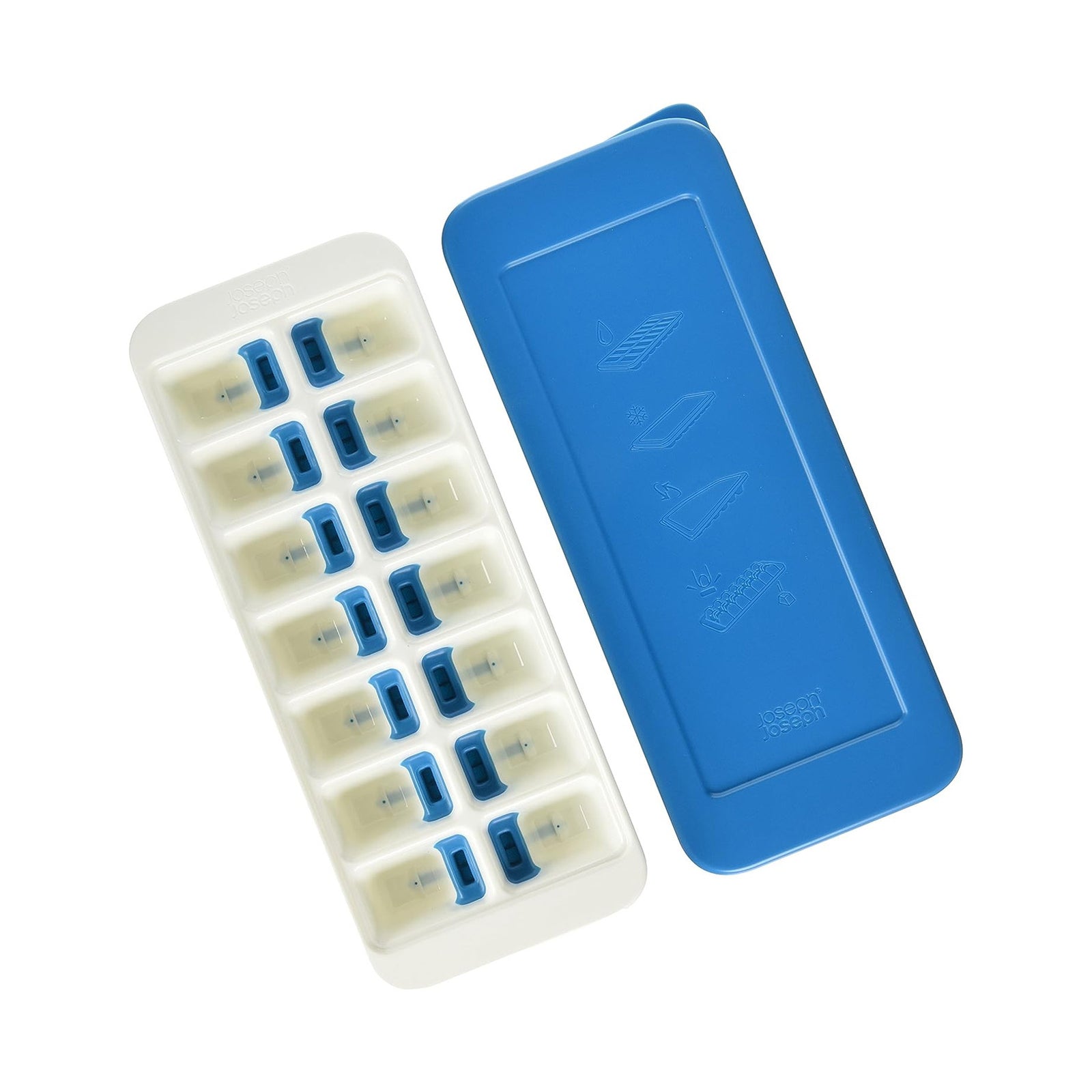 EASY-RELEASE ICE-CUBE TRAY WITH STACKABLE LID