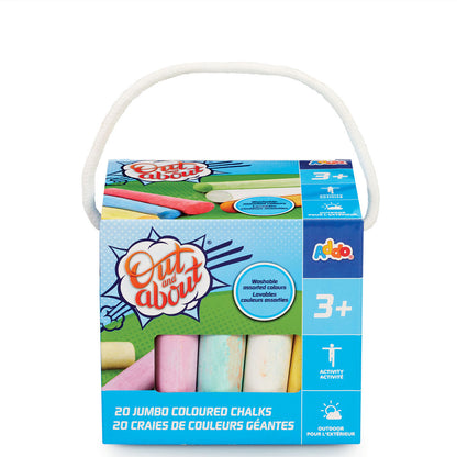 Out and About Jumbo Coloured Chalks 20 Pack Addo