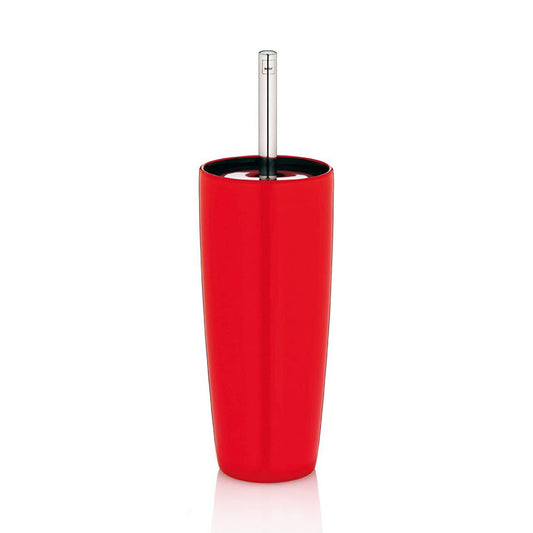 WC-SET ATLANTA CERAMIC,RED/BLACK SHINY,ST STEEL