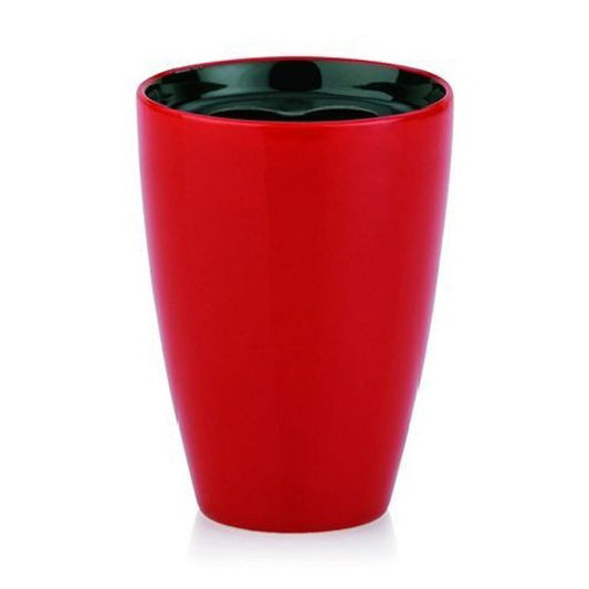 TOOTHBRUSH HOLDER ATLANTA CERAMIC,RED/BLACK SHINY