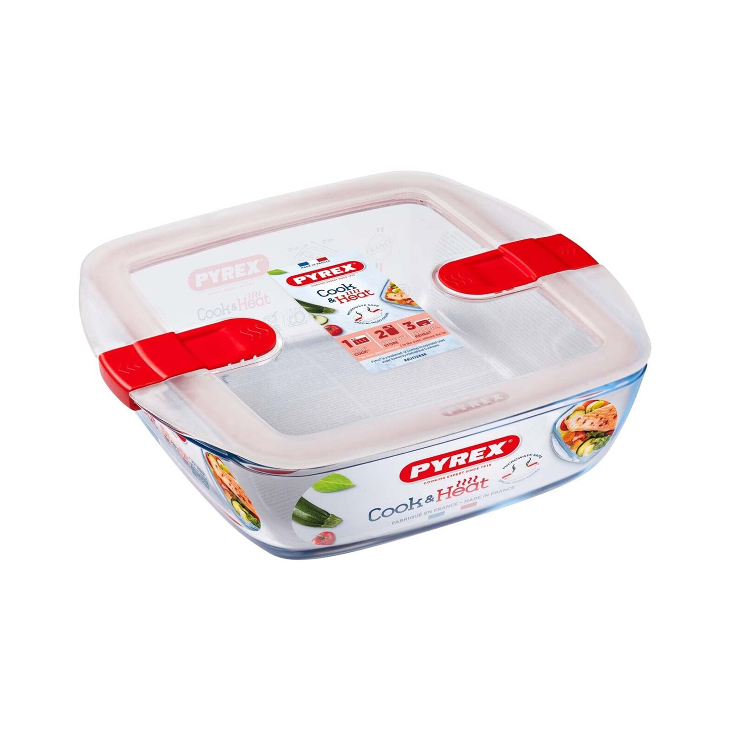 PY 212PH00 SQU DISH 25X22+LID PYREX