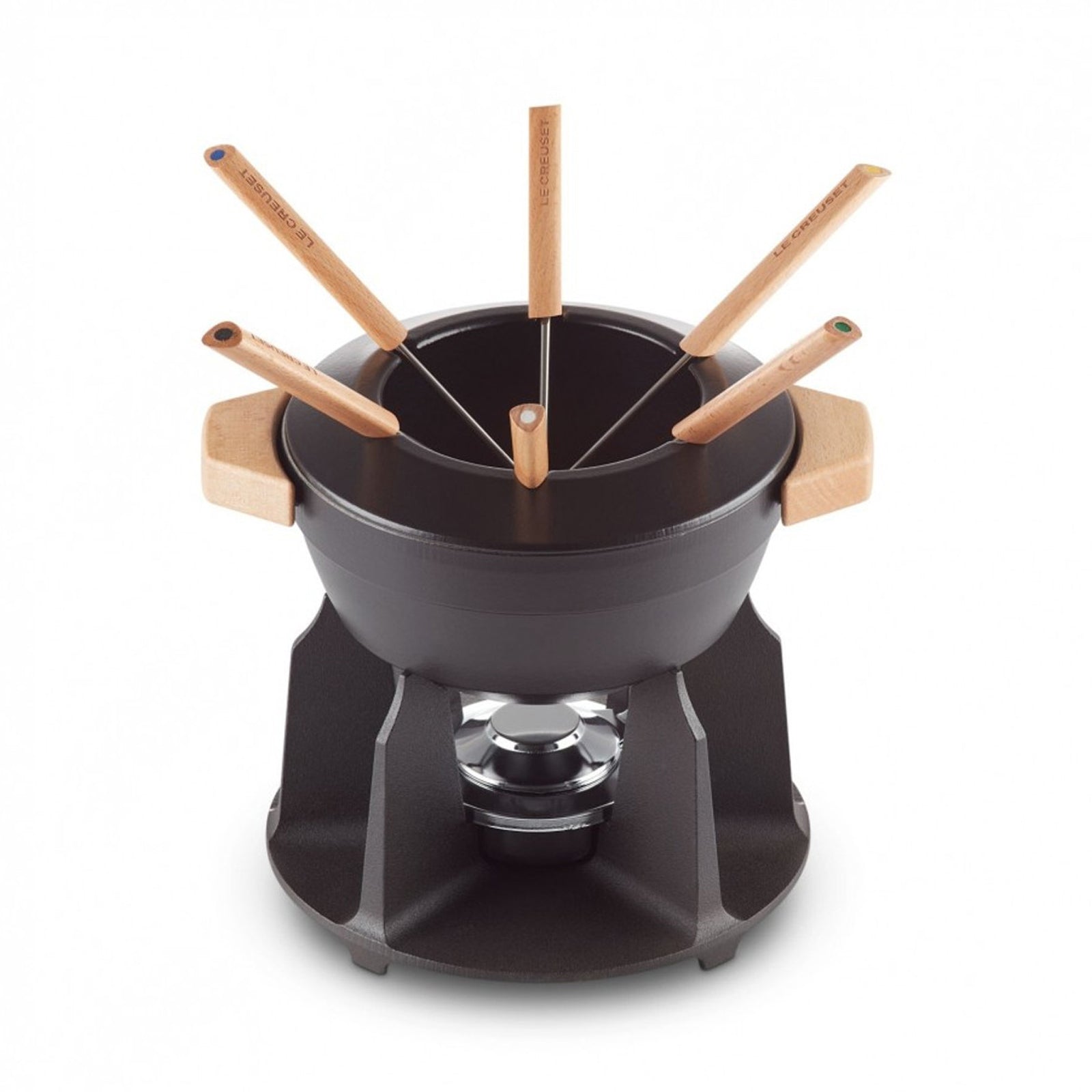 Le Creuset Fondue Set with Wood Handle 2L (Black)