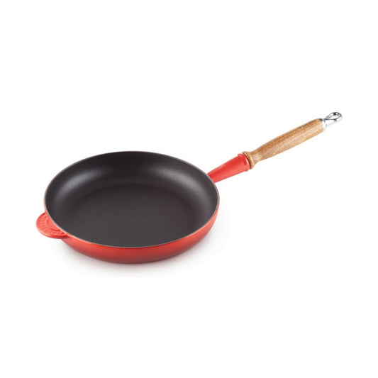 Le Creuset Evo Frying Pan with Wooden Handle 24cm (Cherry)