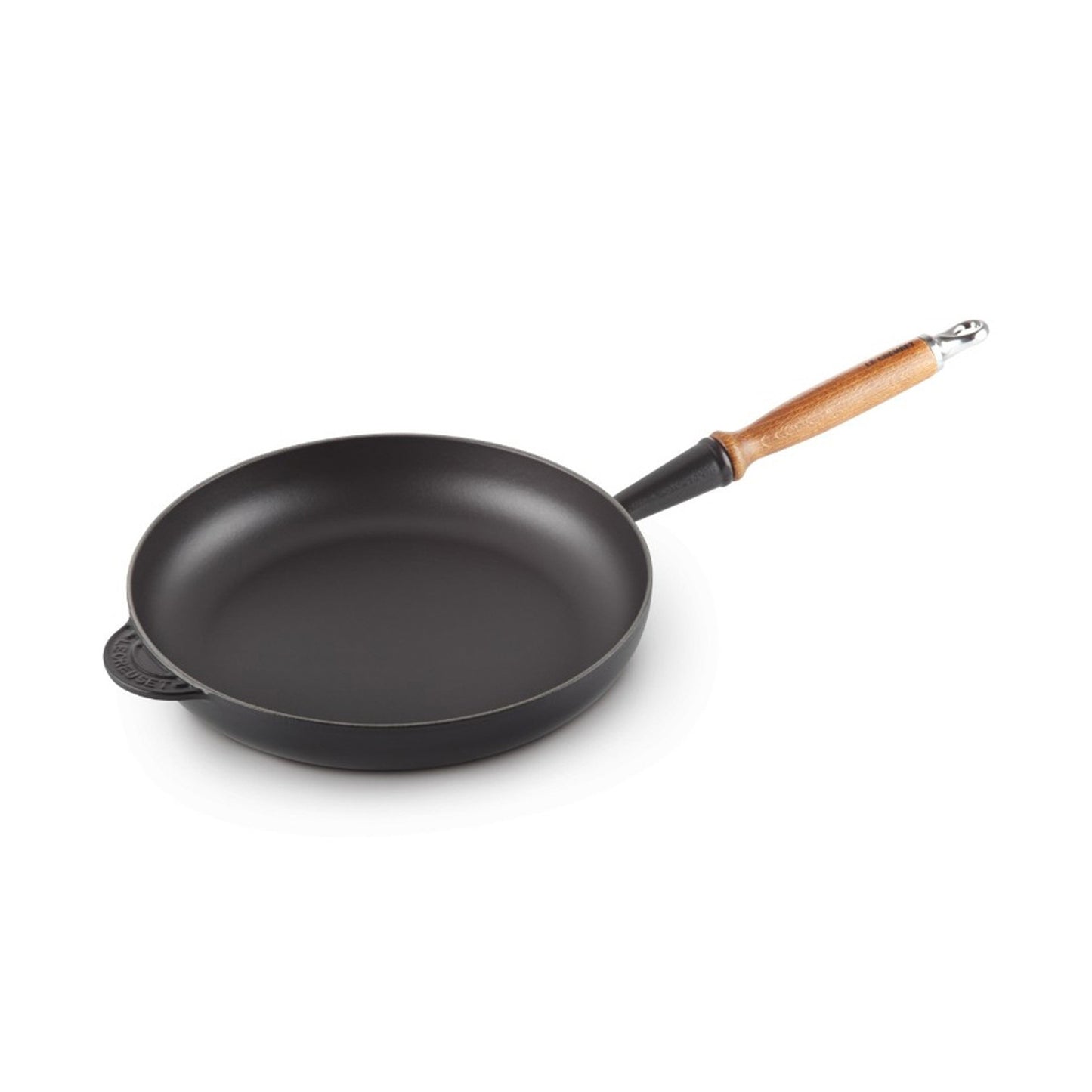 Le Creuset Evo Frying Pan with Wooden Handle 28cm (Black)