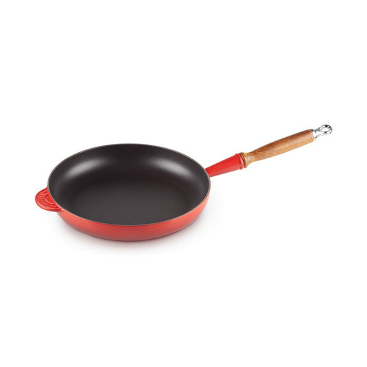 Le Creuset Evo Frying Pan with Wooden Handle 28cm (Cherry)