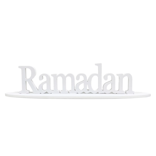 White English "Ramadan" Type Wood Decoration 60x10xH14CM