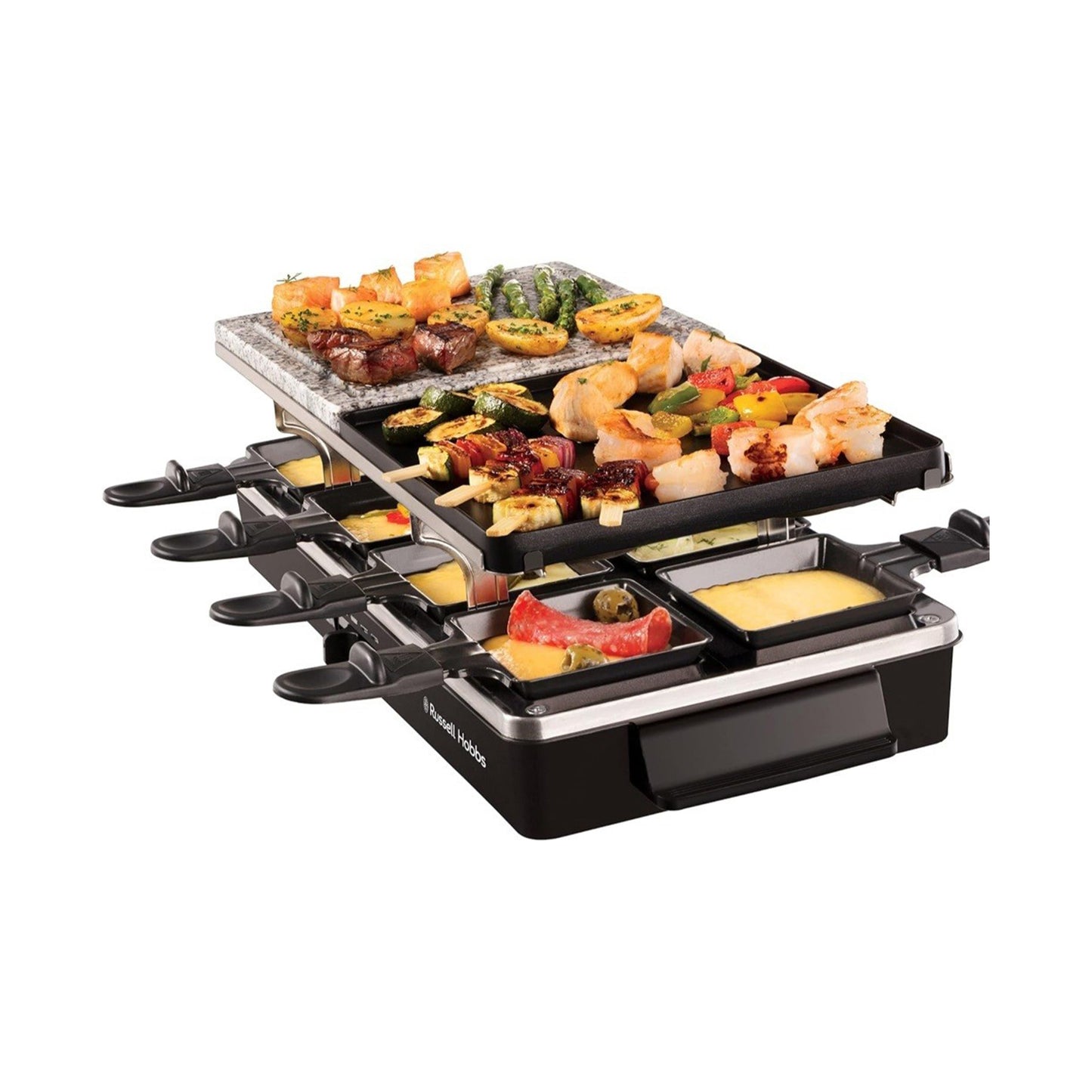 Russell Hobbs Raclette Non Stick 1400w 8 square Pans