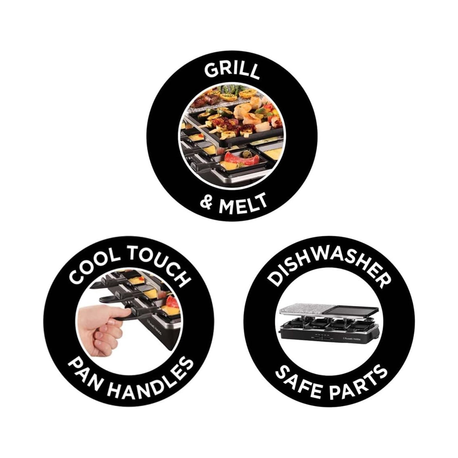 Russell Hobbs Raclette Non Stick 1400w 8 square Pans