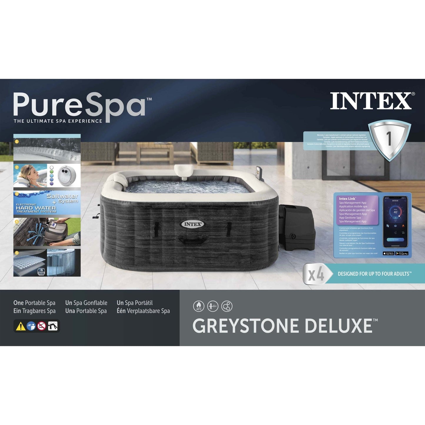 Intex PureSpa Bubble Greystone Small Intex
