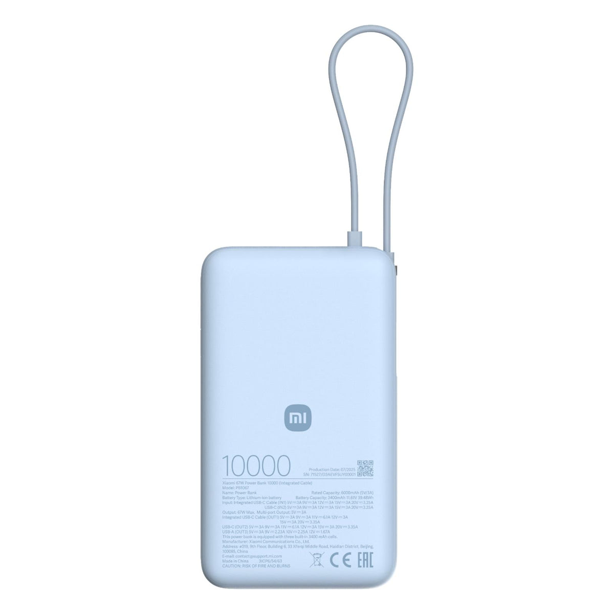 Xioami Power Bank 10000mAh - Ice Blue (1 Year Warranty) MI