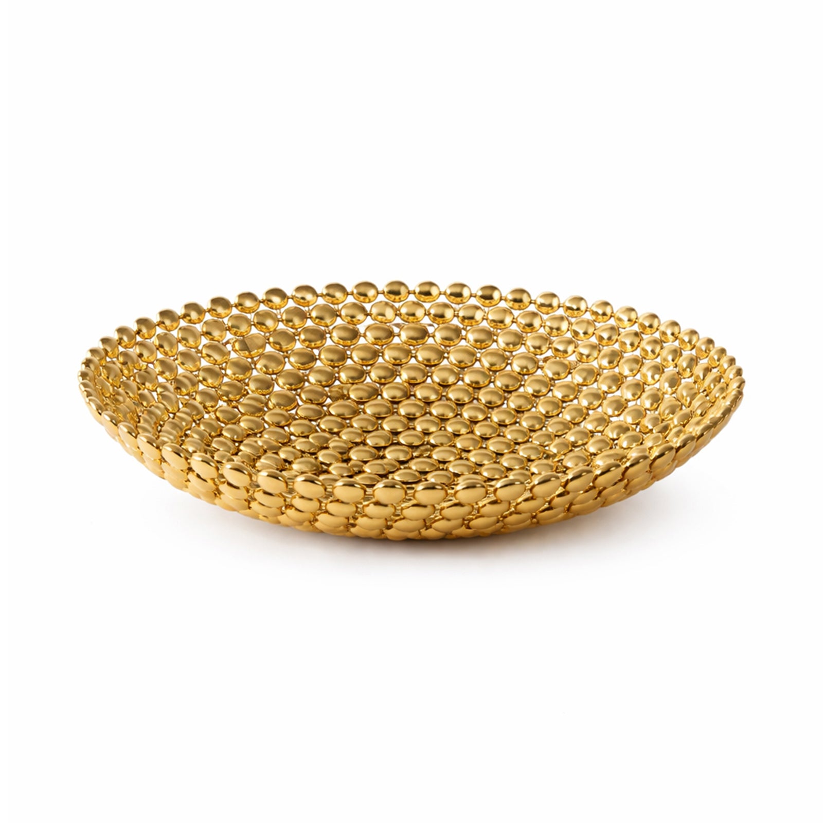 Round Stainless Steel Fruit Basket – Gold Finish